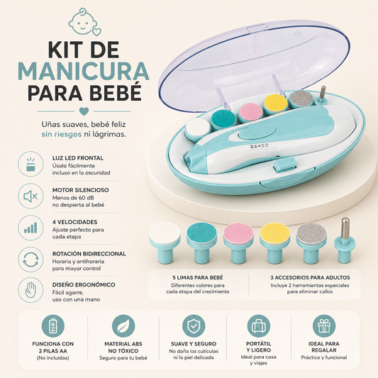 Corta Uñas Eléctrico Para Bebé Pulidor 5